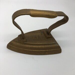 Antiques 1900's Pagoel Cast Iron Sad Iron Gold Cast Iron